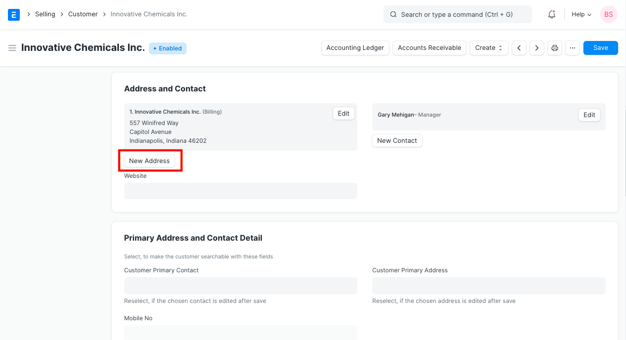 add address from customer