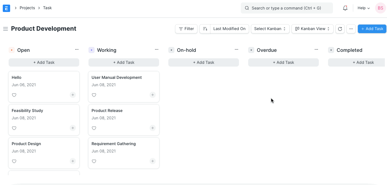 add colour in kanban board