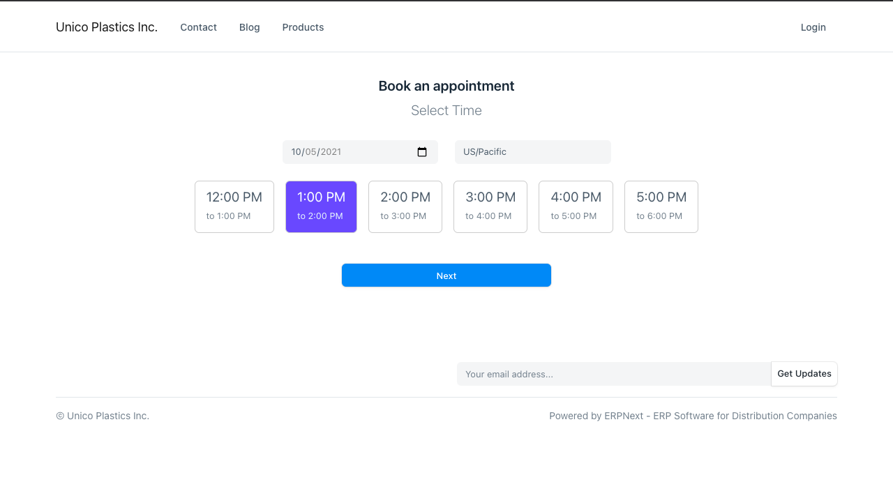 appointment webform