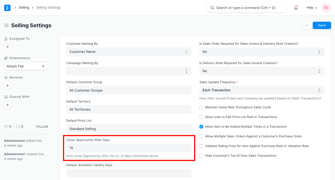 auto close opportunities