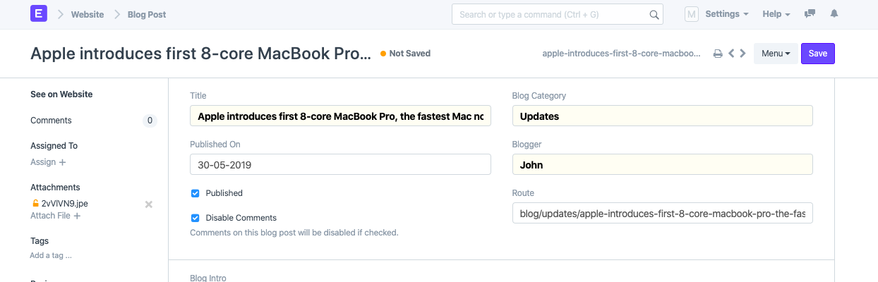 blog post disable comments
