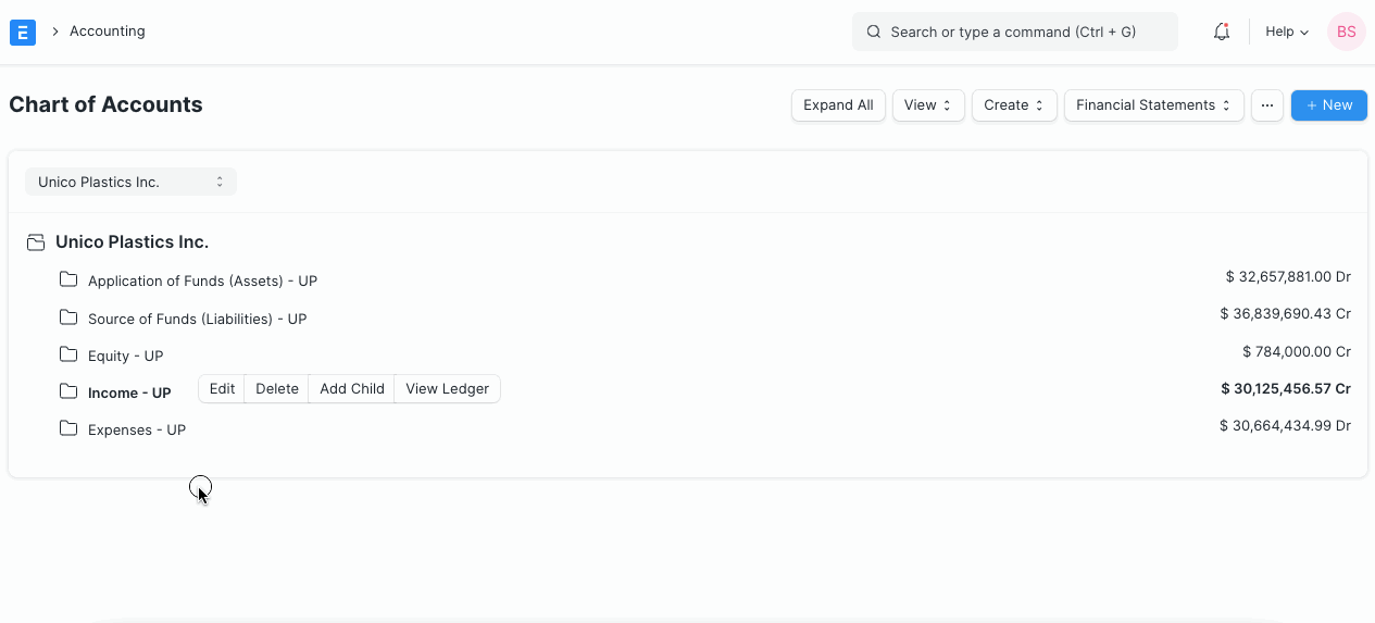 change parent account