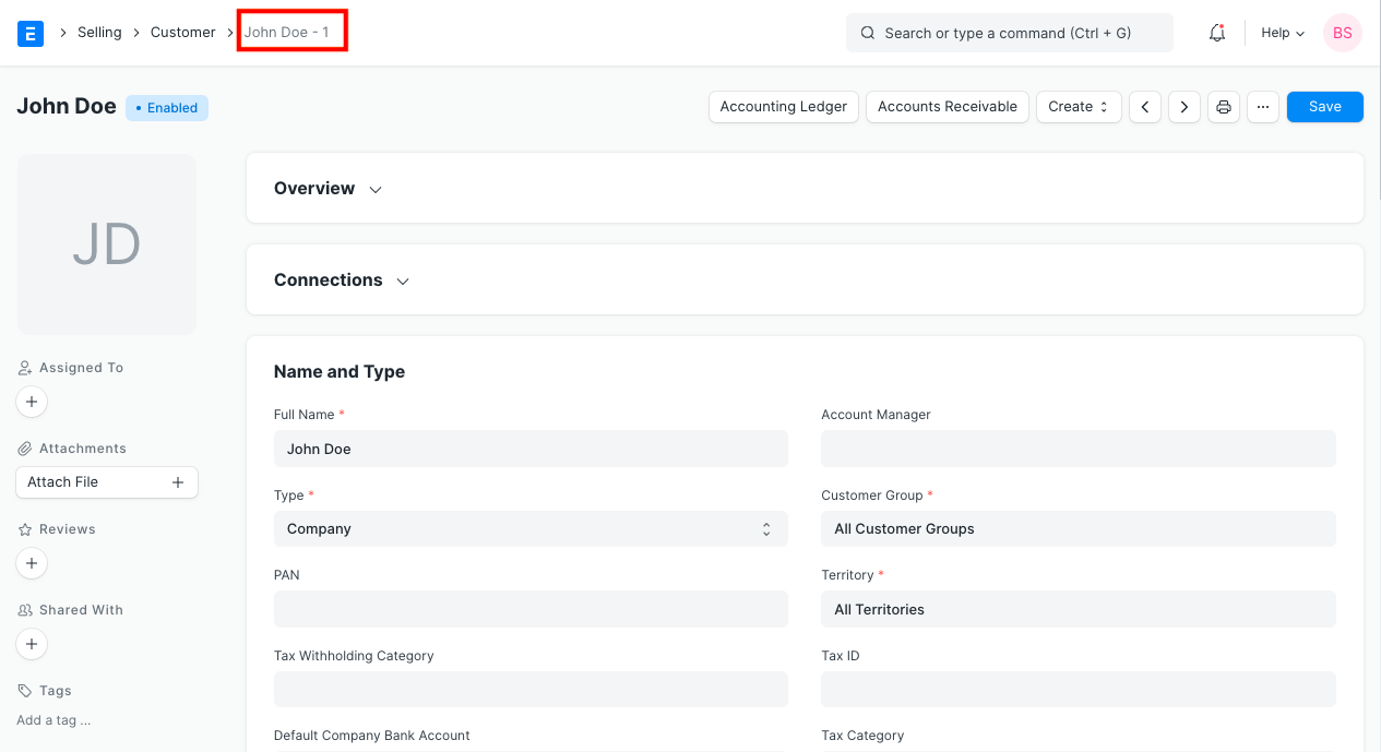 customer with identical names
