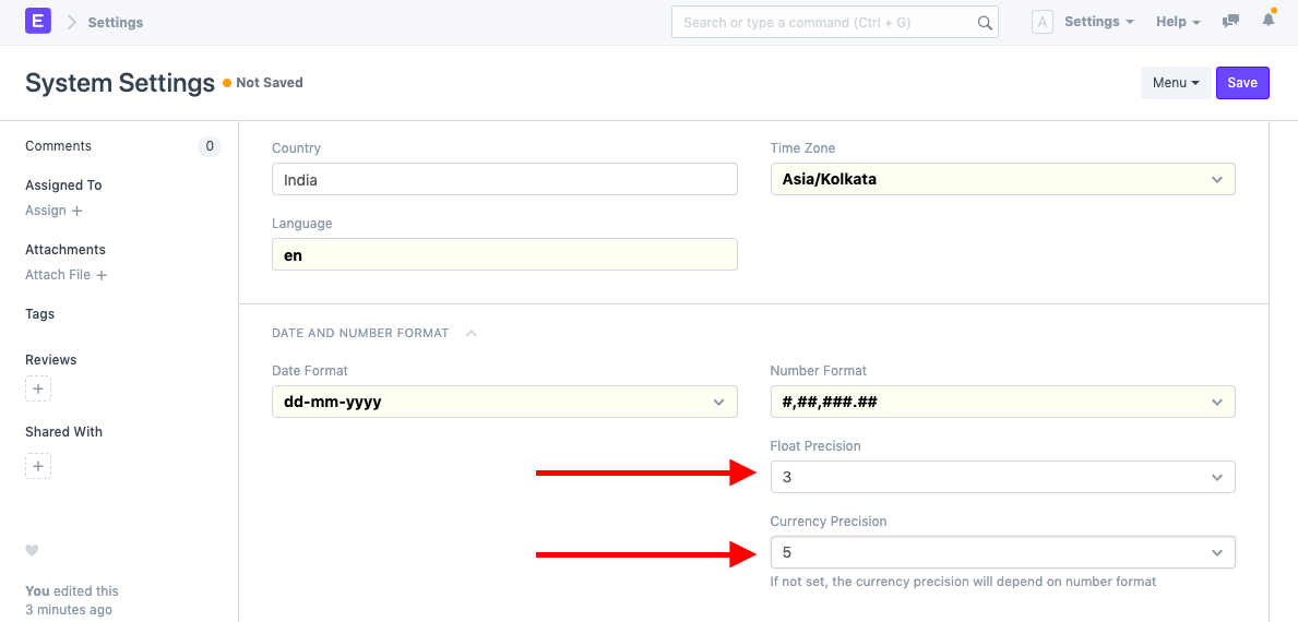 customize set precision
