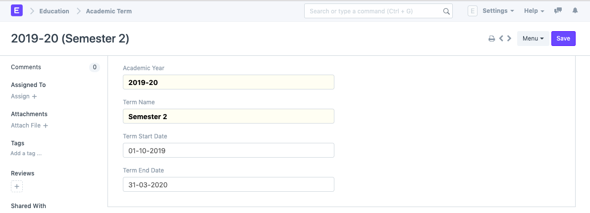 education academic year 1