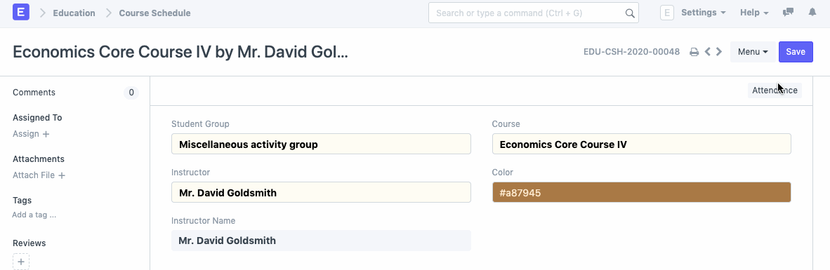 education course schedule 4