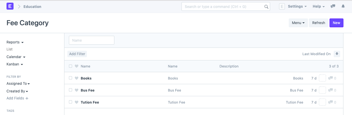 education fee category 1