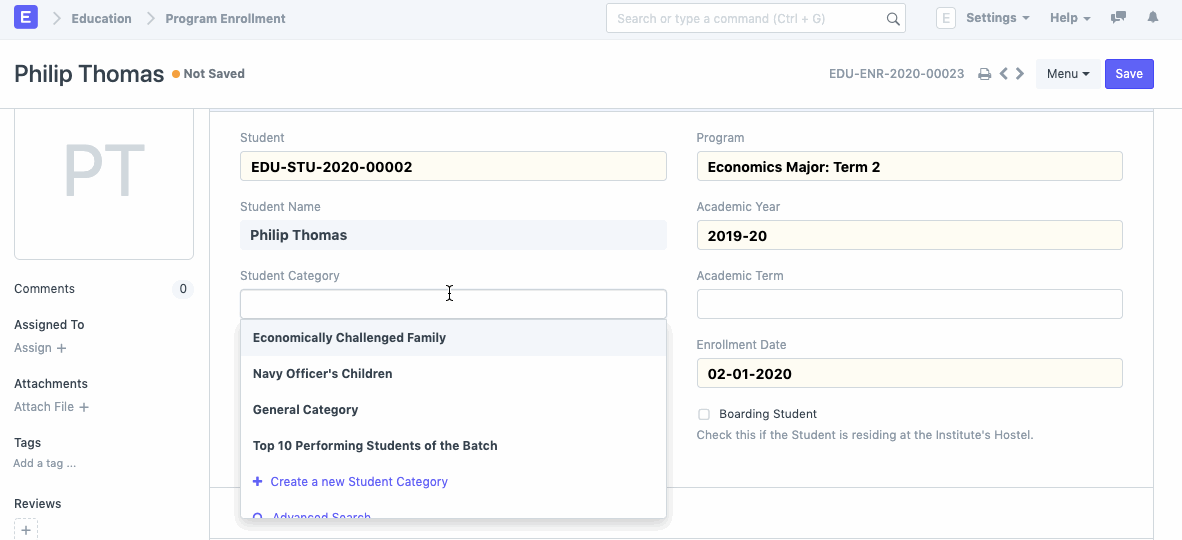 education program enrollment 2