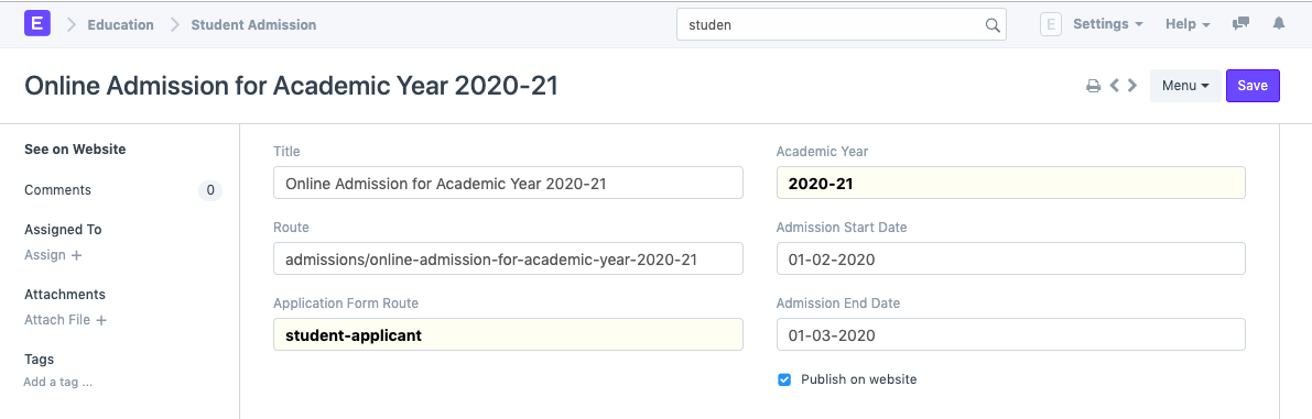 education student admission 2