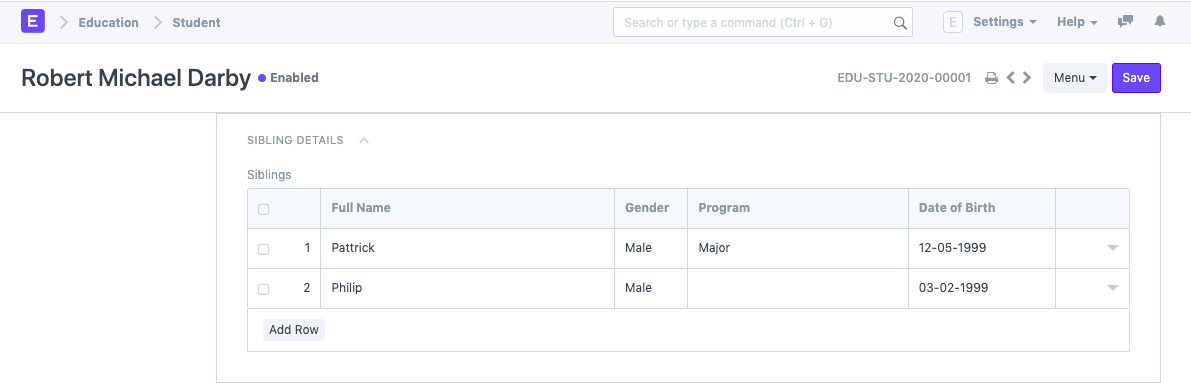 education student sibling