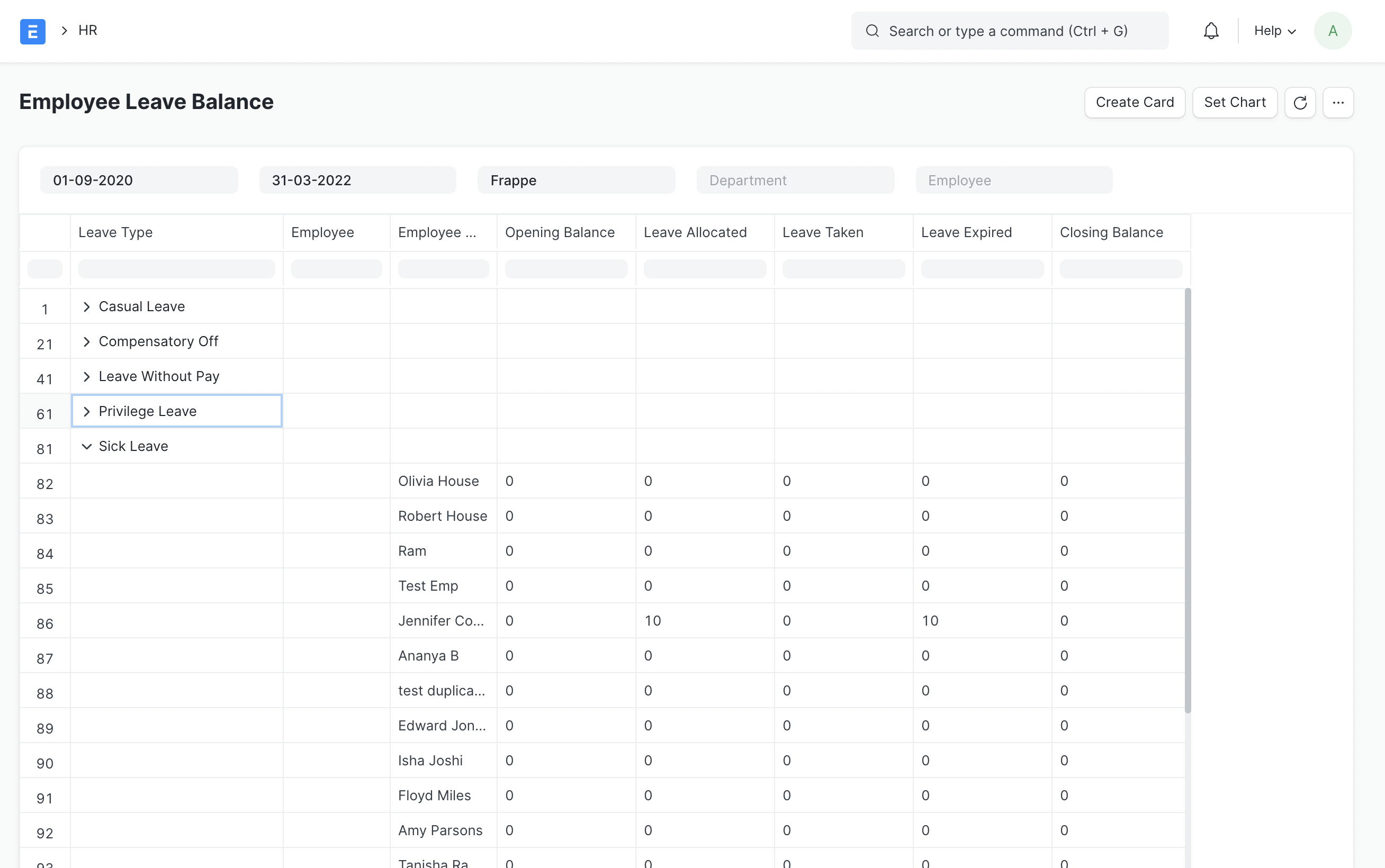 employee leave balance