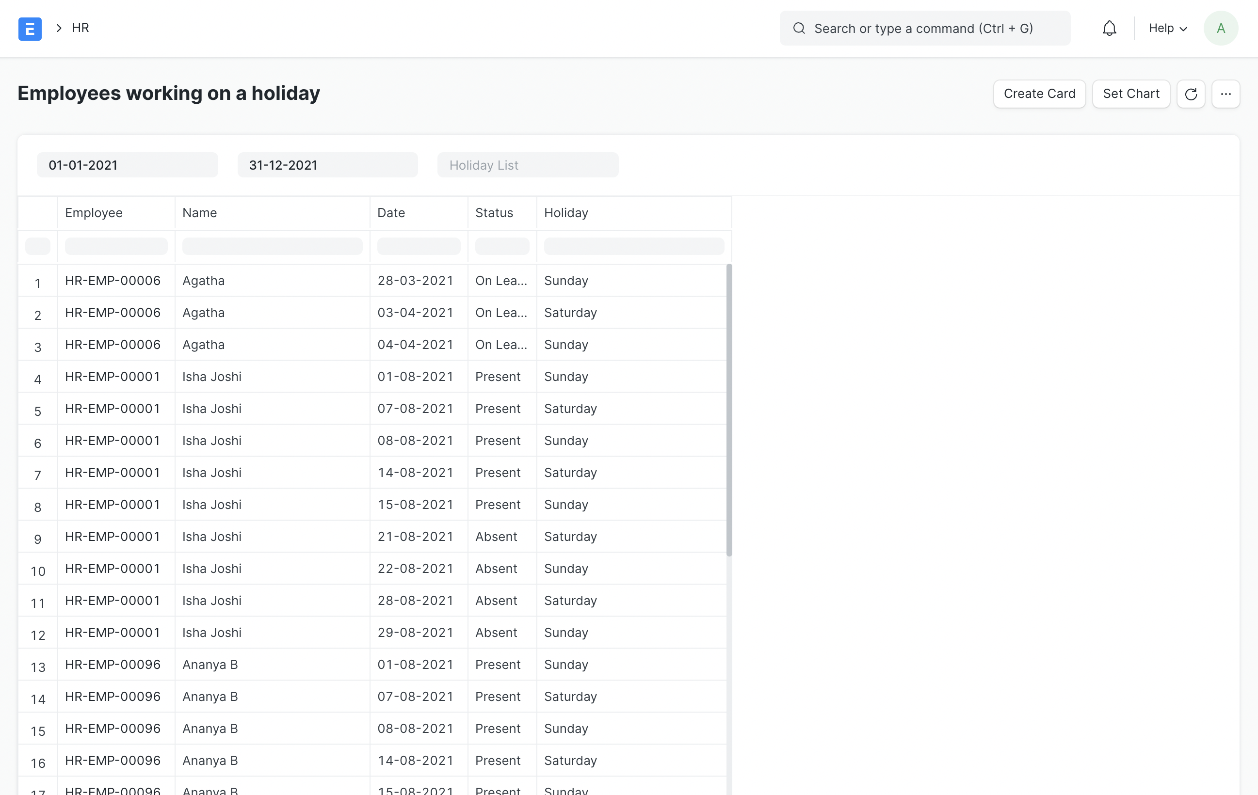 employees working on a holiday
