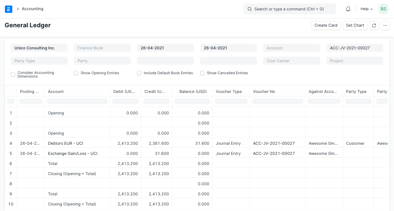 exchange rate revaluation gl