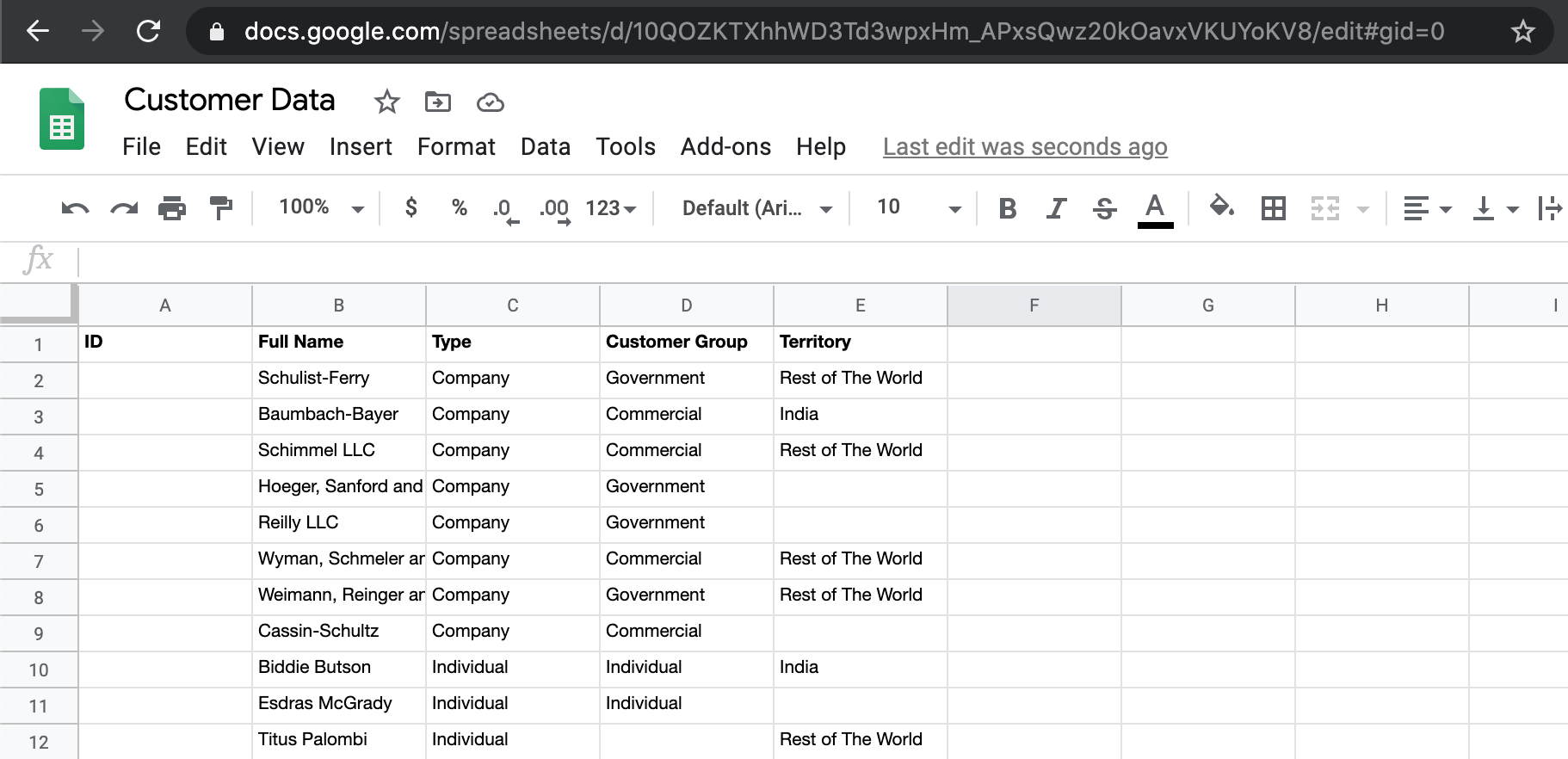 google sheets