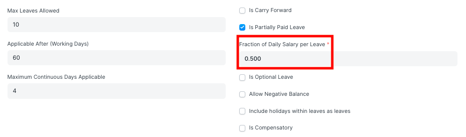 is partially paid leaves