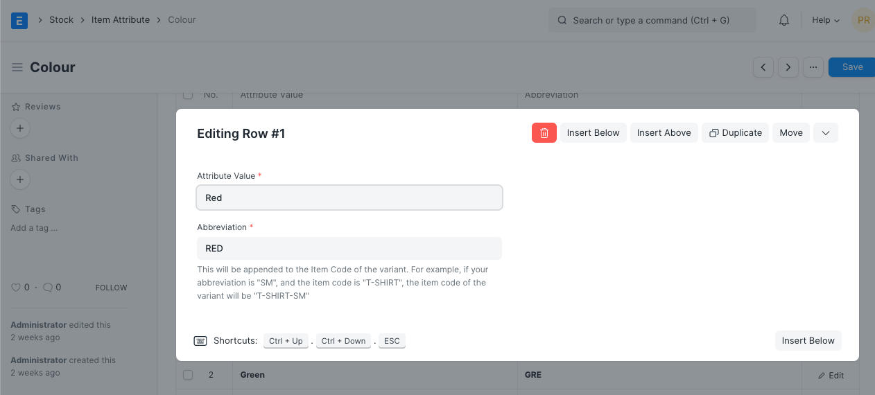 item attribute non numeric