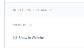 item show on website checkbox