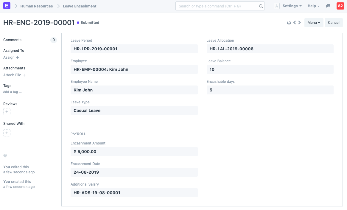 leave encashment new