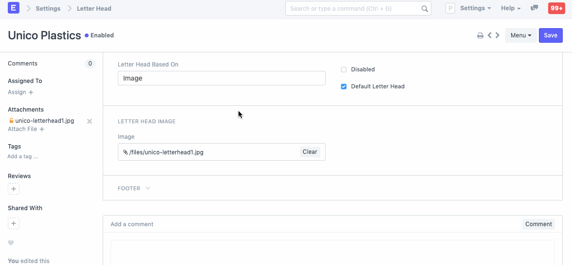 letter head based on