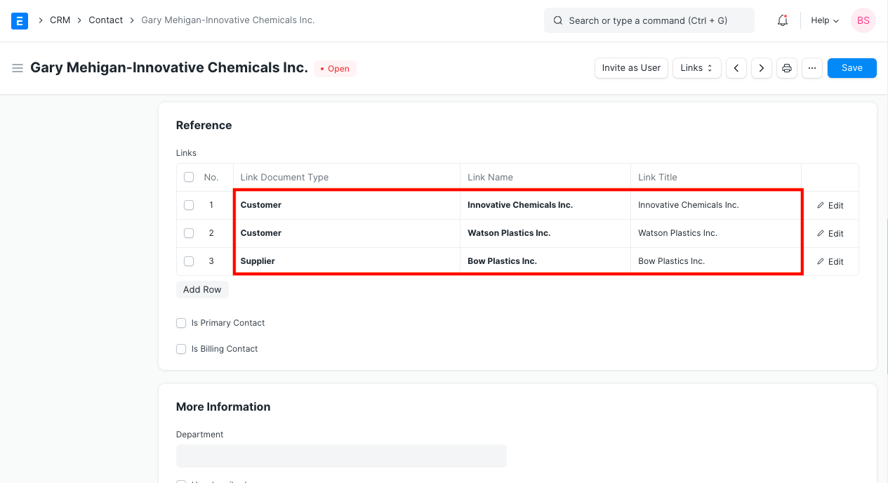 link contact to multiple entities