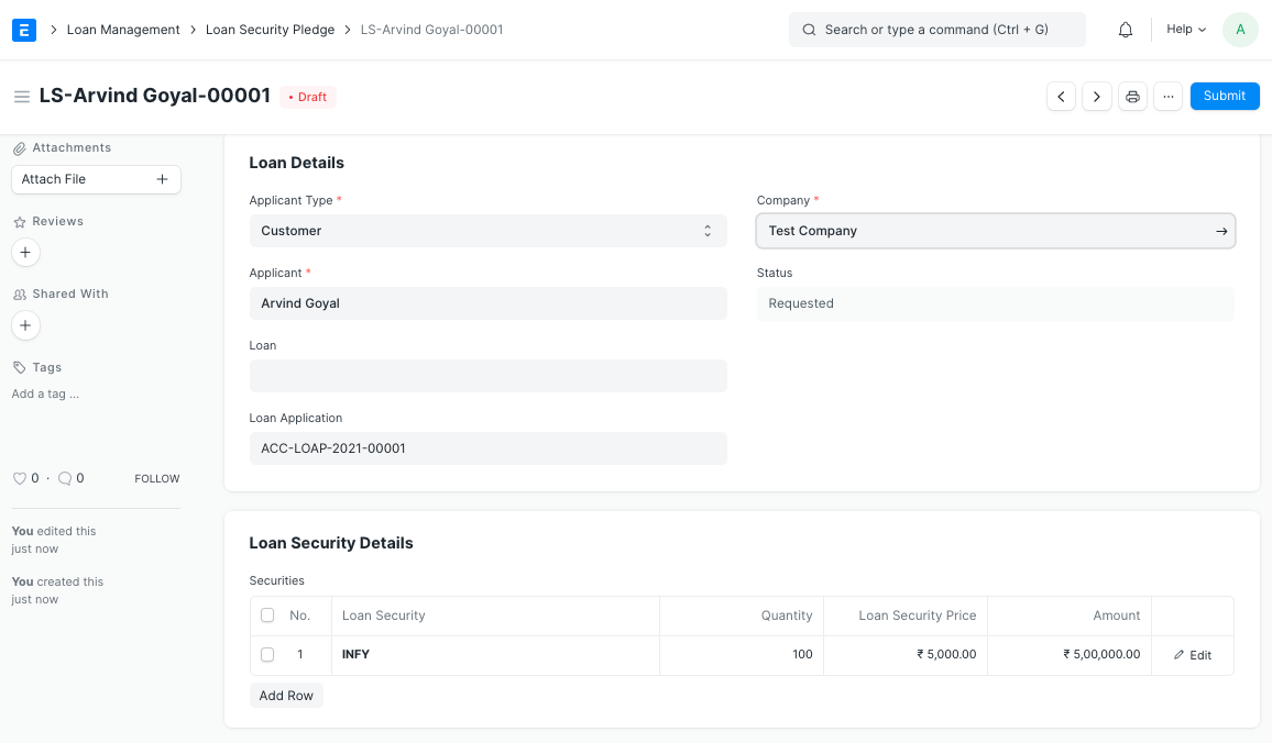 loan security pledge