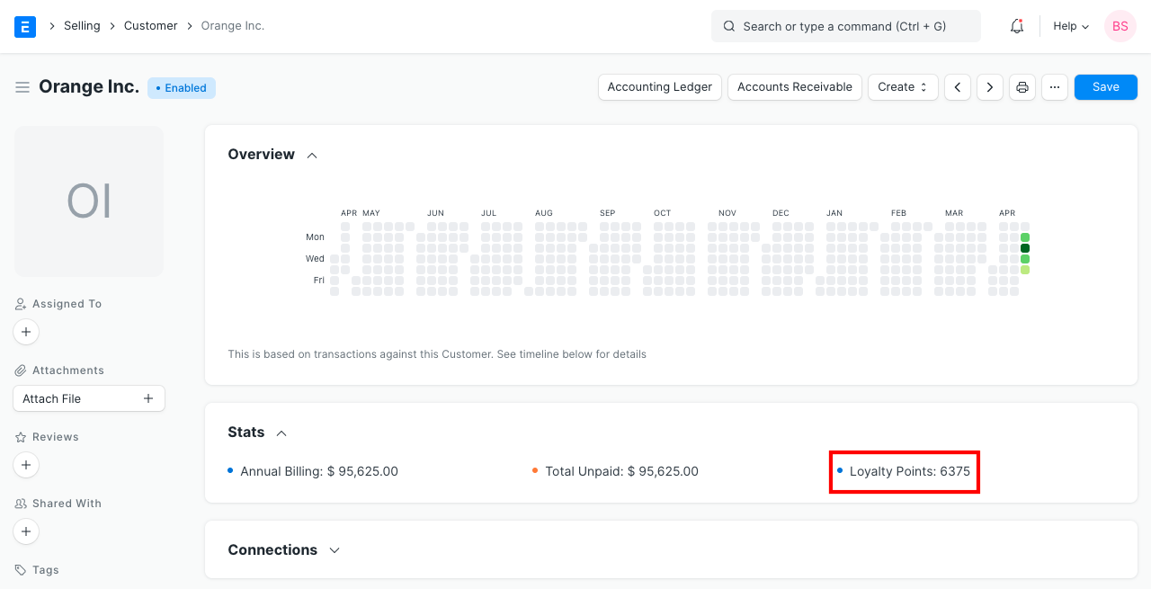 loyalty points in customer