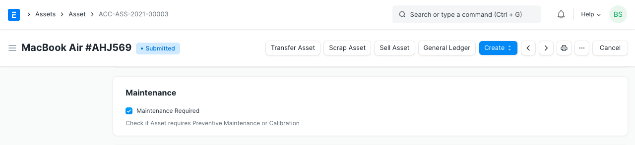 maintenance required