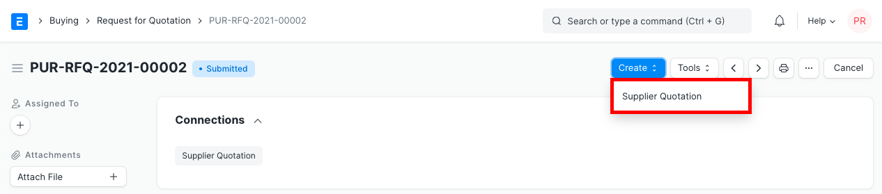 make supplier quotation from rfq