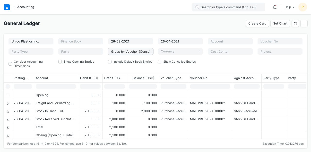 perpetual receipt gl 2