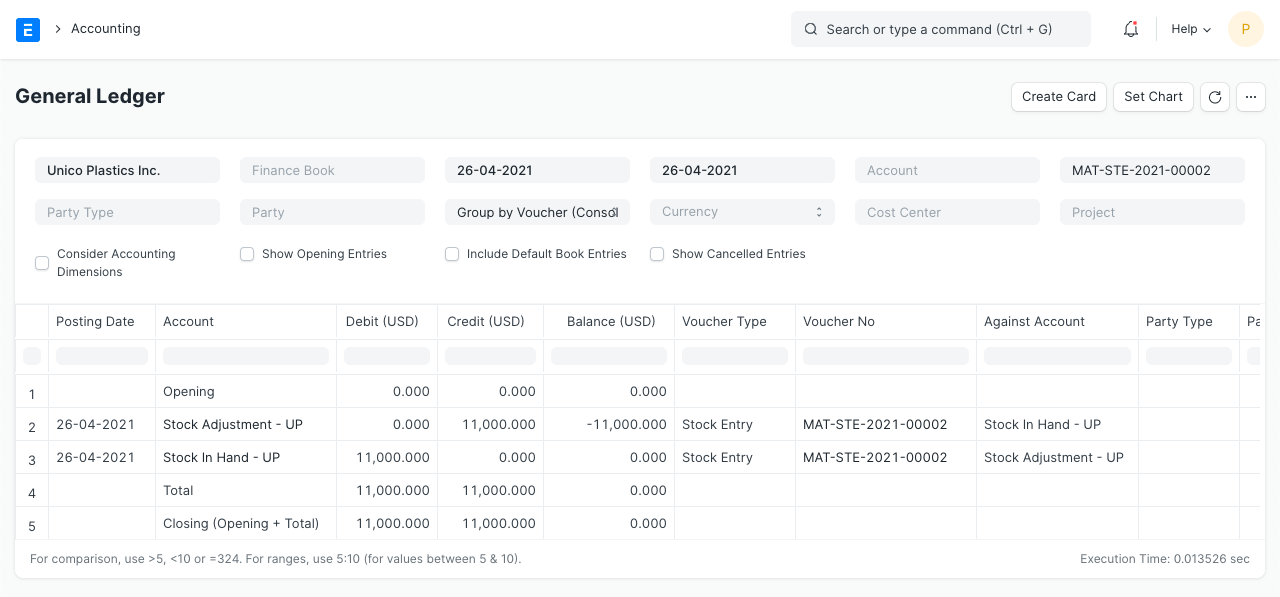 perpetual st receipt gl