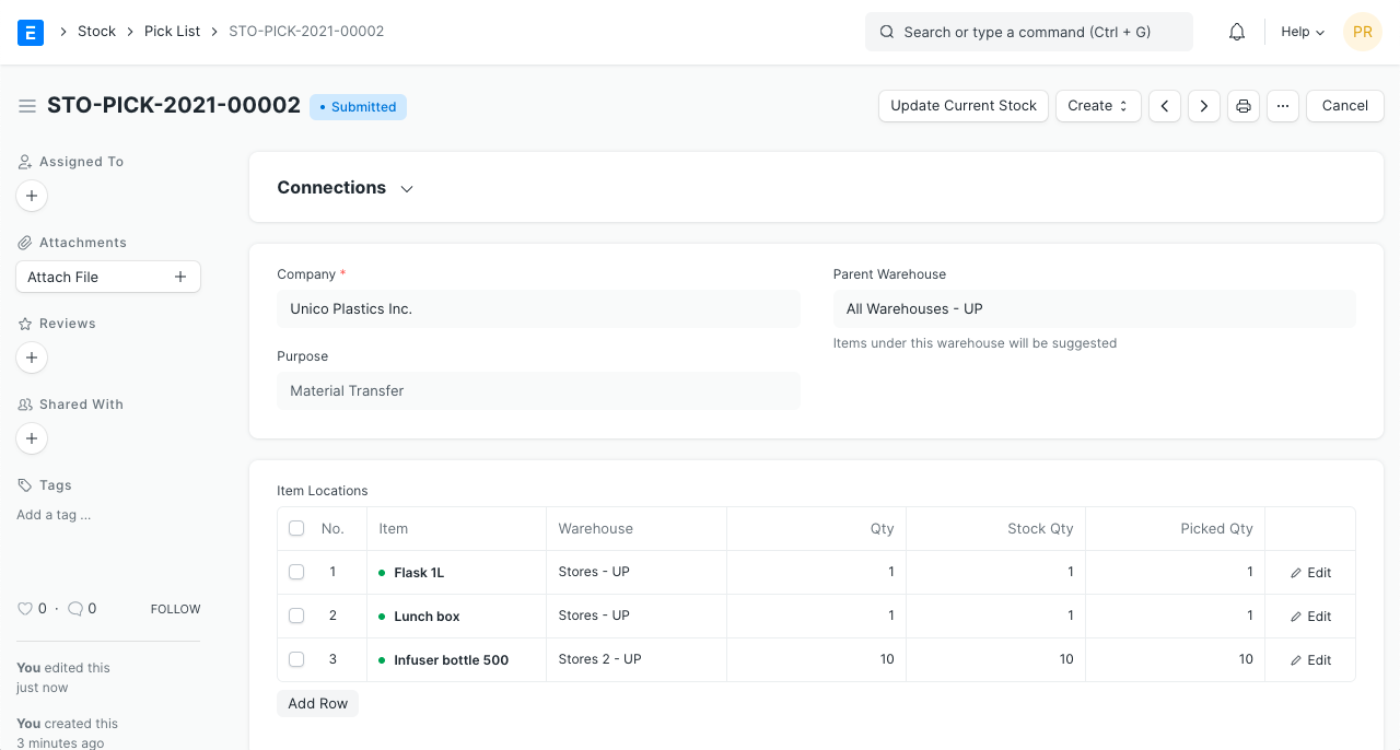 pick list submitted doc