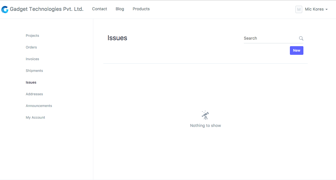 portal ticket list empty