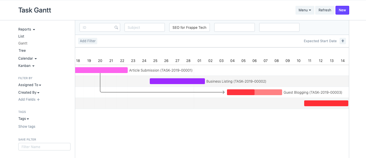 project gantt colors