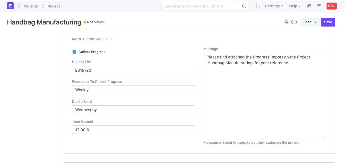 projects monitor progress