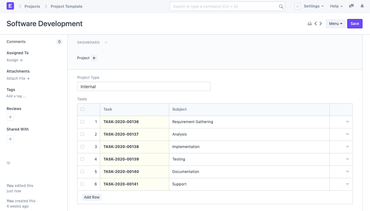 projects project template
