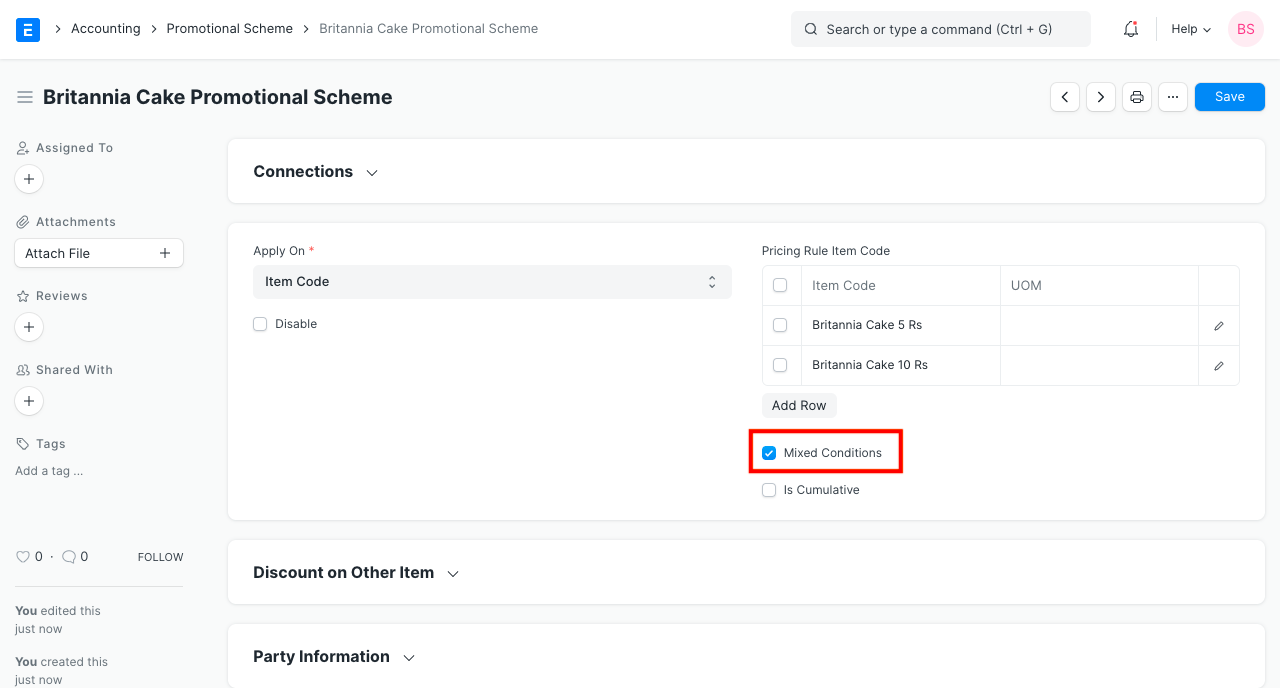 promotional schemes mixed conditions