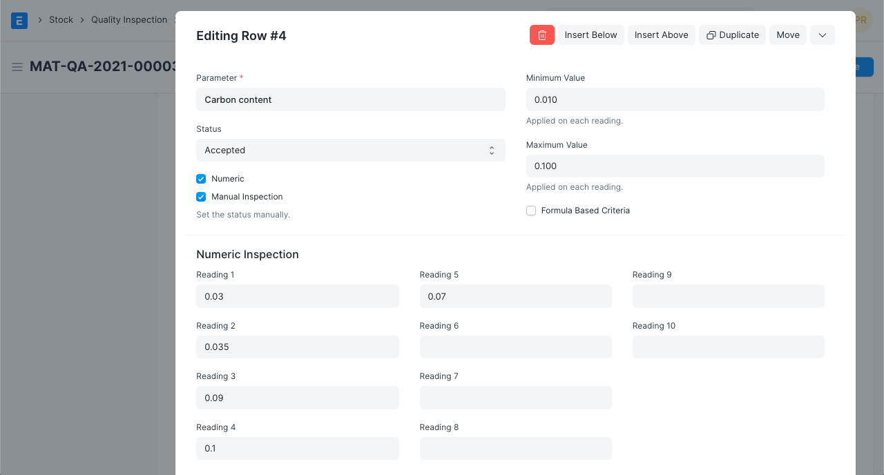 quality inspection manual reading