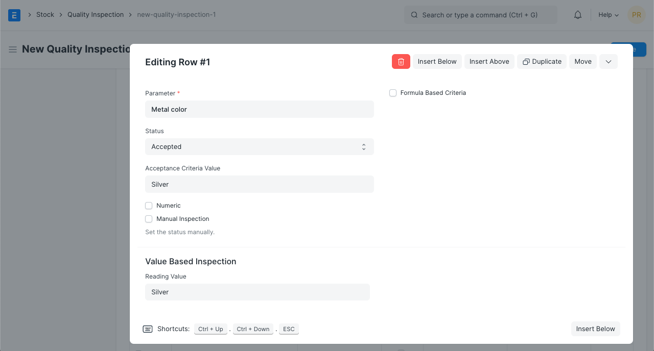 quality inspection non numeric reading