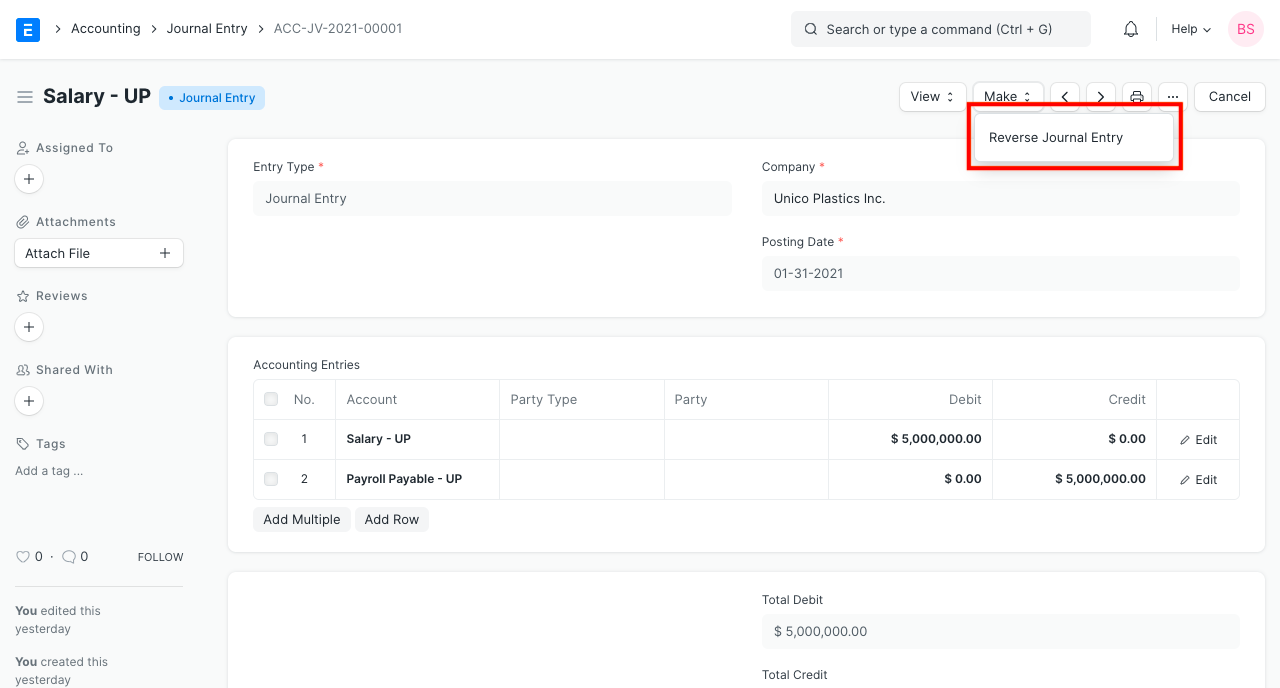 reverse journal entry