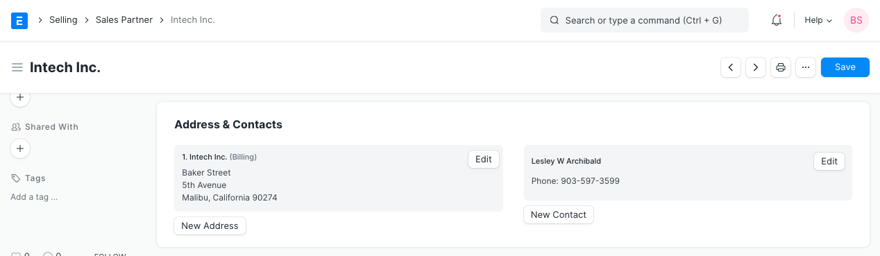 sales partner address