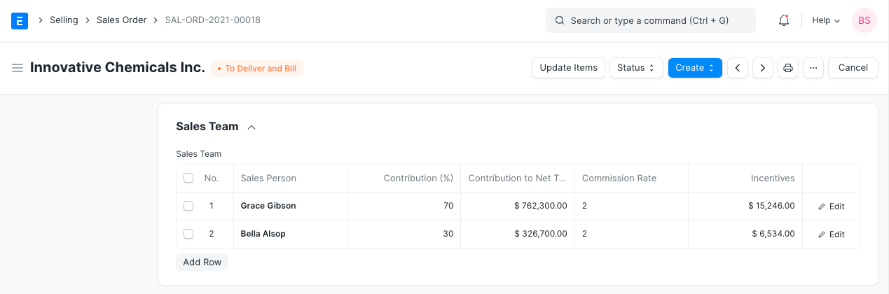 sales person in sales order