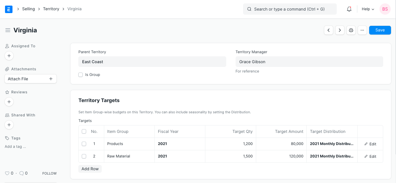 sales person territory manager
