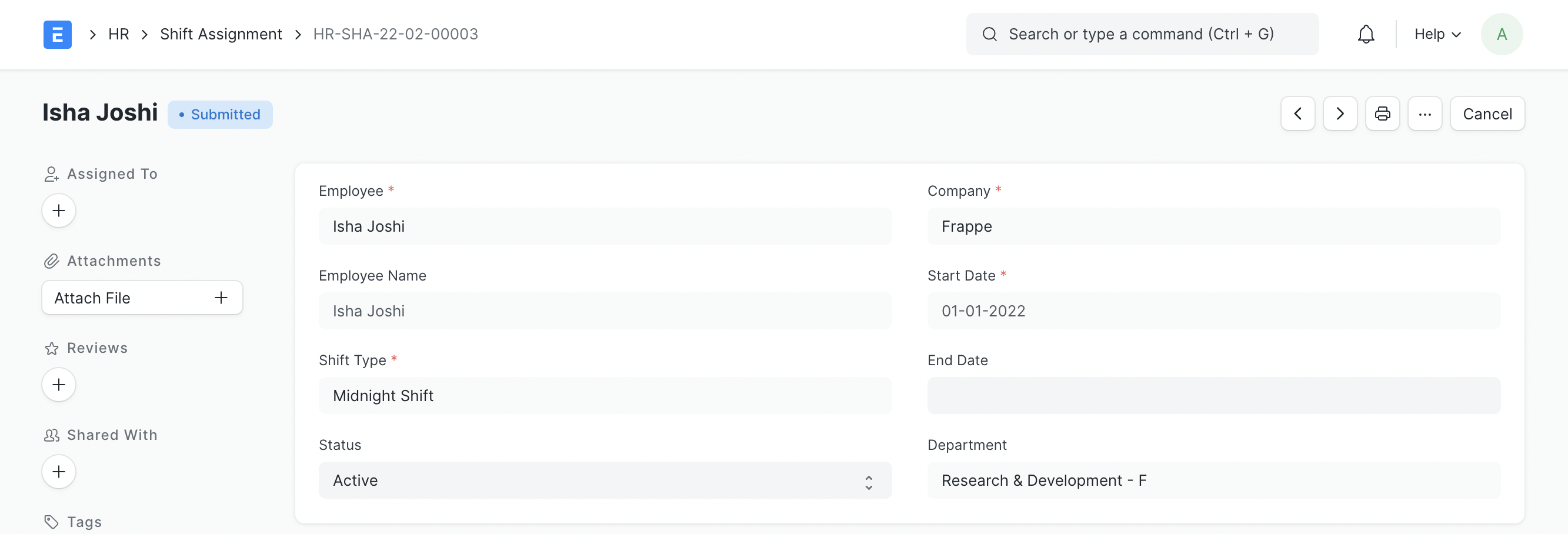 shift assignment0b8bdd