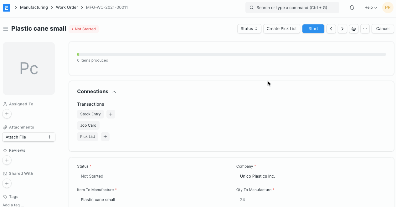 stock entry manufacture transfer