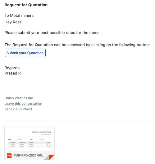 supplier email normal