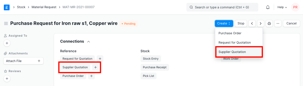 supplier quotation from mr