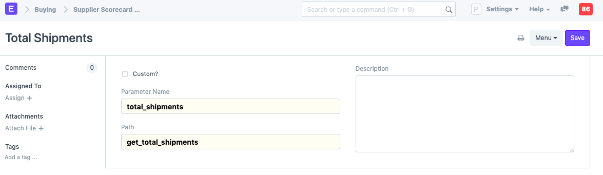 supplier scorecard variables