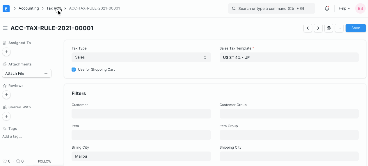 tax category in invoice
