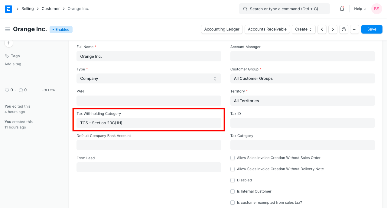 tcs eligible customer