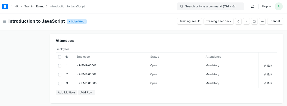 training event employee